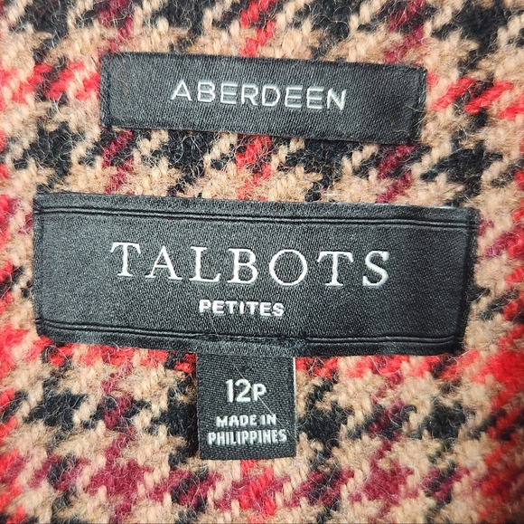Talbots Preppy Classic Career Shetland Aberdeen Wool Houndstooth Blazer 12P - Picture 14 of 16